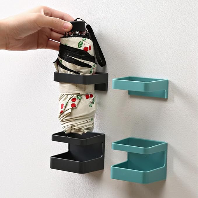 PRETYZOOM Wall-Mounted Umbrella Rack with Detachable Drip Tray Creative Umbrella Holder Shelf for Entryway Bathroom Kitchen Neat Storage Organizer