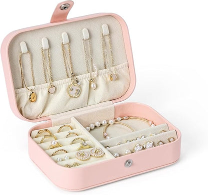 CASEGRACE Jewelry Box For Women Portable Travel Jewelry Case for Necklace Earring Rings Jewelry Holder Case Gift Box Girls