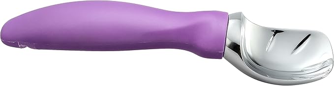 Spring Chef Metal Ice Cream Scoop with Comfortable Handle, Heavy Duty Sturdy Ice Cream Scooper Spoon for Cookie Dough, Frozen Yogurt, Gelato, Sorbet, Sundae, Melon - Dishwasher Safe - Orchid