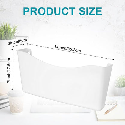 Colarr 6 Pack Expandable Pocket Wall File Holder Plastic Hanging Wall Organizer Space Saving Wallmount File Holder for Office Mail Letter Magazine(White)