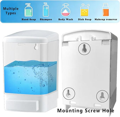 Manual Soap Dispenser Bathroom Kitchen Wall Mounted Commercial Soap Dispenser for Liquid Containers Shampoo Gel Chamber Plastic - (33.8 oz) 1000ml