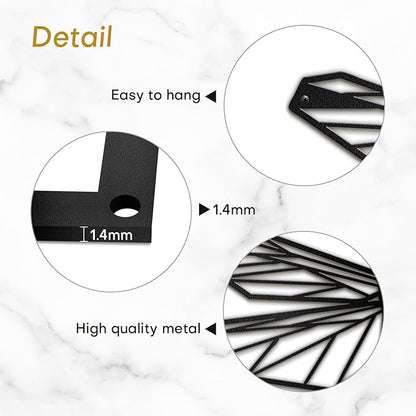 SIGNLEADER Metal Wall Art Decor Geometric Dragonfly Modern Abstract Wall Sculpture Hangings Home Decoration for Living Room, Bedroom, Bathroom, Kitchen, Outdoor - 12" Black