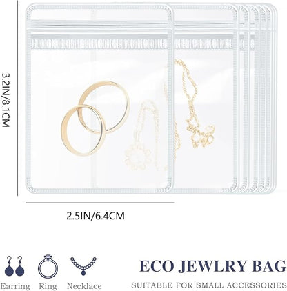 HOMEHIVE Travel Jewelry Bags, 20Pcs Clear Travel Jewelry Organizer, Portable Anti Tarnish Jewelry Storage Pouch Bag Gift for Women Girl, 20Pcs Clear Bags