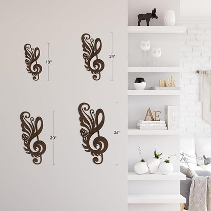 SIGNLEADER Metal Wall Art Decor Music Notes Modern Abstract Wall Sculpture Hangings Home Decoration for Living Room, Bedroom, Bathroom, Kitchen, Outdoor - 36" Bronze