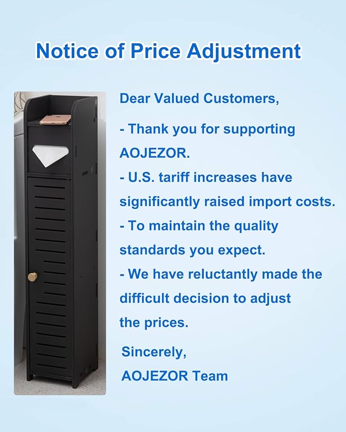 AOJEZOR Small Bathroom Storage Cabinet: Bathroom Toilet Paper Cabinet Fit for Small Roll,Black
