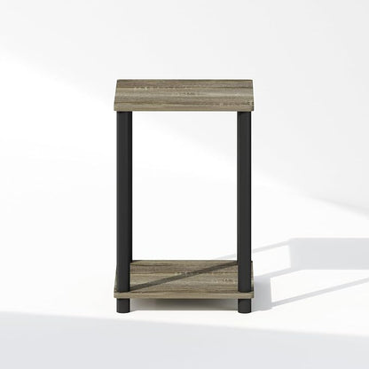 Furinno Turn-N-Tube Night Stand, 2-Tier Open Shelf Design Nightstand, Toolless Bedside Table, End Table, Side Table, for Bedroom, Closet, Dorm, French Oak