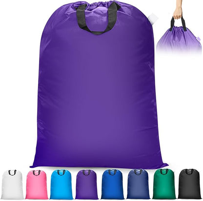 Isink Extra Large Heavy Duty Laundry Bag - 28" x 40", Travel Laundry Bag for Dirty Clothes, Purple