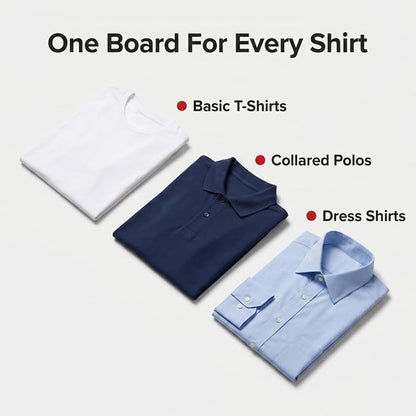 Household Essentials Shirt Folding Board for T-Shirts, Polos & Dress Shirts, Space Saving Laundry Folder with Easy-Glide Handle, Closet & Drawer Organizer, Dark Grey