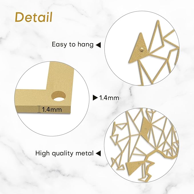 SIGNLEADER Metal Wall Art Decor Couple Secret Words Modern Abstract Wall Sculpture Hangings Home Decoration for Living Room, Bedroom, Bathroom, Kitchen, Outdoor - 30" Gold