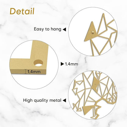 SIGNLEADER Metal Wall Art Decor Couple Secret Words Modern Abstract Wall Sculpture Hangings Home Decoration for Living Room, Bedroom, Bathroom, Kitchen, Outdoor - 30" Gold