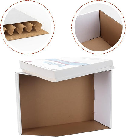 ZBEIVAN Cardboard Storage Bins Boxes 35 Packs 12x8x4.5 Inches, Easy Assembly Pantry Organizer Bins for Shelf, White