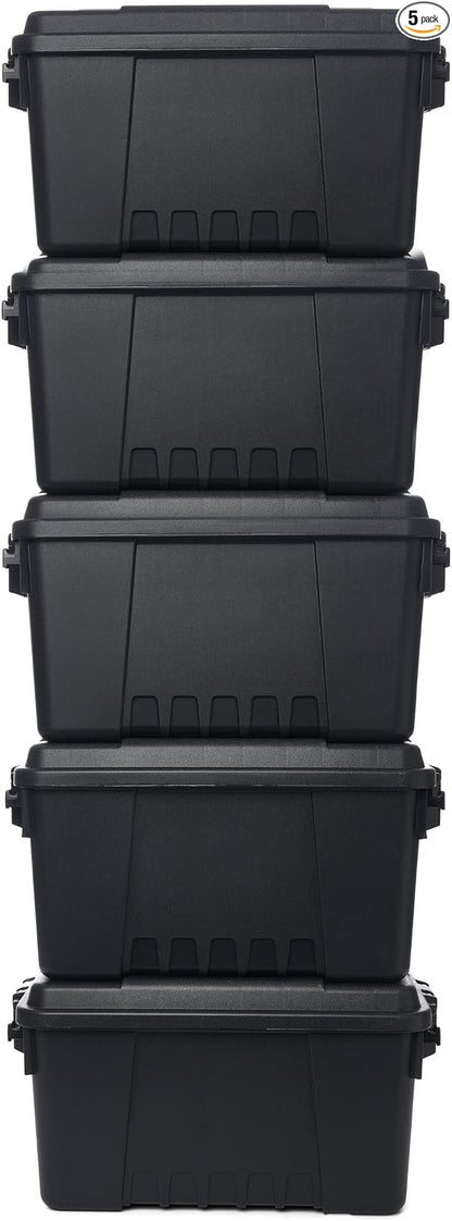 Plano 5 Pack Small Sportsman's Trunk for Outdoor Gear and Tools with Integrated Easy-Glide Wheels for Smooth Transport, Black