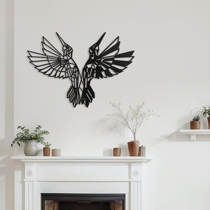 SIGNLEADER Metal Wall Art Decor Birds Dance Modern Abstract Wall Sculpture Hangings Home Decoration for Living Room, Bedroom, Bathroom, Kitchen, Outdoor - 30" Black