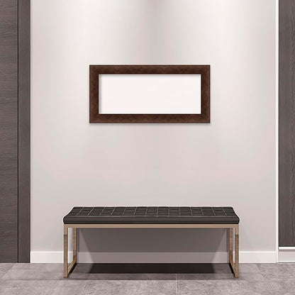 Amanti Art White Cork Board for Wall, 17x35 Vision Board with Brown Wood Frame, Medium Corkboard Office Decor for Home Organization, Casual Corkboard Pinboard to Display Items for Home Organization