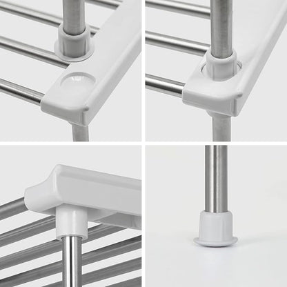 carrotez Cabinet Organizer Shelf, Set of 2 Stackable Kitchen Counter Shelves, Kitchen Cabinet Organizers and Storage, Pantry Storage Shelf Organizer, 9.8 x 7.8 x 6.1 - White