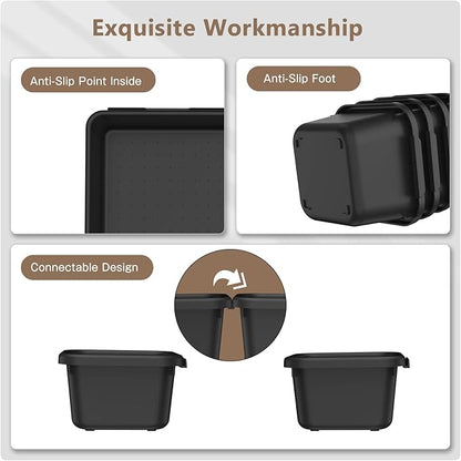 A-LuGei 【More Larger Size】 【69 PCS-5 Size】 Tool Box Organizer Tray Divider Set【Black】 Desk Drawer Organizer Bin, Garage Organization and Storage Toolbox for Rolling Tool Chest Cart Cabinet WorkBench
