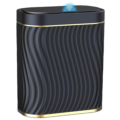 Bathroom Small Trash Can with Automatic Touchless Lid, 2.6 Gallon Smart Garbage Can Narrow Waterproof Trash Bin for Bedroom, Office, Living Room