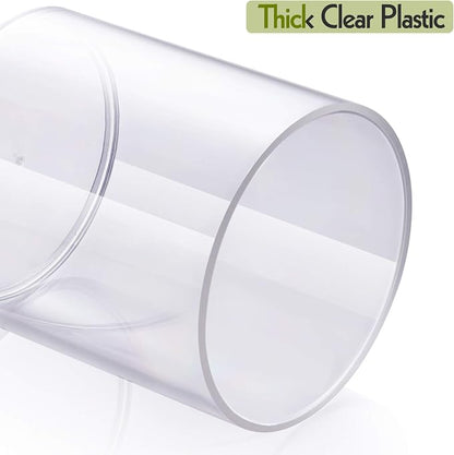 2 Pack Acrylic Qtip Holder Dispenser for Cotton Swabs, Balls, Pads, Floss Picks- Small Clear Plastic Canister Apothecary Jar Set, Bathroom Essentials Accessories Decor, Vanity Makeup Storage Organizer