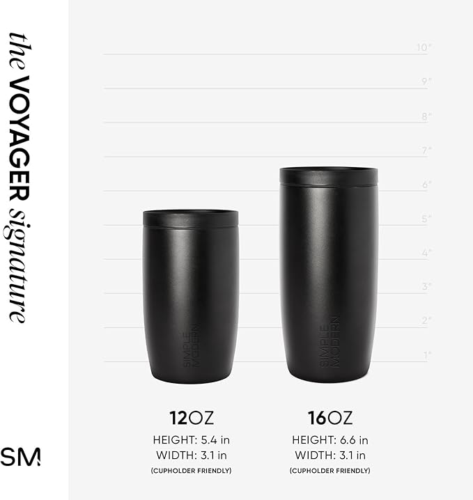 Simple Modern Travel Coffee Mug Tumbler with 360° Lid | Ceramic-Lined Insulated Stainless Steel Cold Brew Iced Coffee Cup | Gifts for Women Men Her Him | Voyager Signature | 12oz | Forest