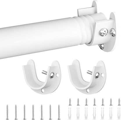 Closet Rod, Closet Rods for Hanging Clothes, 17 to 52 inch Adjustable Closet Hanging Rod, Heavy Duty Clothes Rod Clothing Bar, Closet Poles for Hanging Clothes for Wardrobes, Shower Curtain