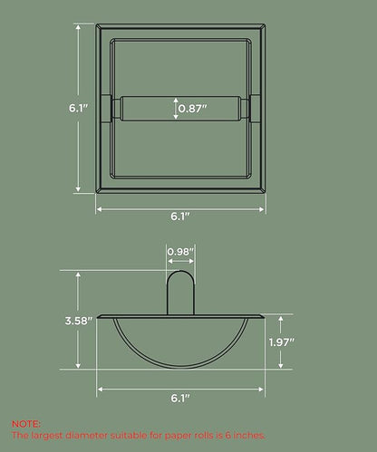FORIOUS Recessed Toilet Paper Holder, Stainless Steel Durable Tissue Roll Holder Wall Mount for Bathroom Space Saving Design with Mounting Bracket, in Wall Toilet Paper Dispenser, Oil Rubbed Bronze