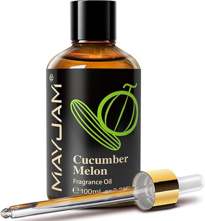 MAYJAM 100ML/3.38FL.OZ Cucumber Melon Fragrance Oils with Glass Dropper, Essential Oils for Diffusers for Home, Long Lasting Scented Oils for Diffusers Soap Candle Making