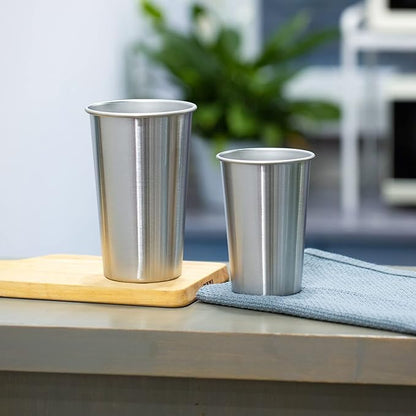 4 Pack 24oz Stainless Steel Pint Cup,Healthy Unbreakable and Stackable,Metal Drinking Glasses