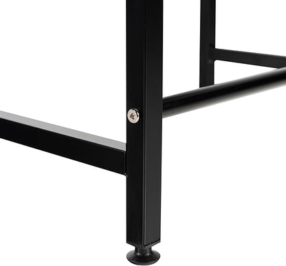 Storage Shelving Unit,2 Tier Microwave Stand with 4 Hooks for Kitchen Garage Pantry Closet Laundry Countertop Organizer (Black),Shelving Unit Bookshelf Utility Shelf,Metal Shelves for Storage.