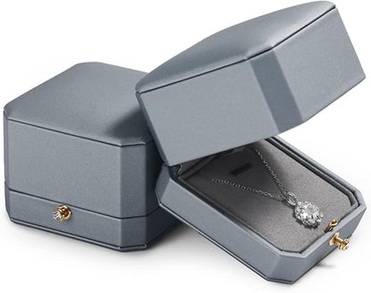Premium Leather Necklace Pendant Box Jewelry Gift Box Jewelry Necklace Earrings Gift Box