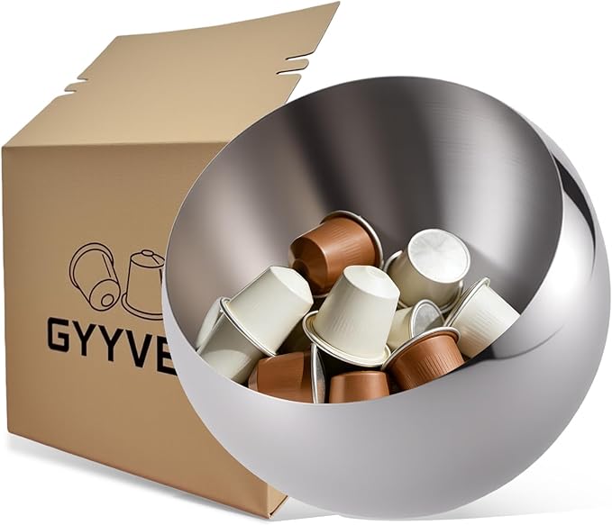 Large Capacity Coffee Pod Holder – Stainless Steel Pod Organizer and Holder | Stylish Coffee Bar Accessories & Countertop Storage (Silver, M)