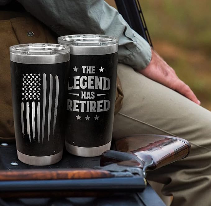 Retirement Gifts for Men 2025 - Retired Not My Problem Anymore - Funny Retired Tumbler for Men, Him, Father, Husband, Coworkers - Happy Retirement Gifts, Navy Tumbler 20 Oz (Black 20 Oz)