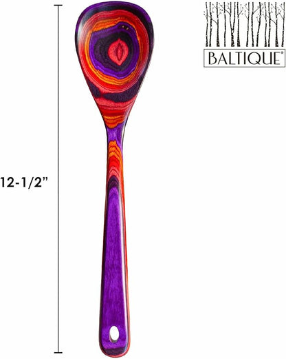 Totally Bamboo Baltique Waikiki Collection 12-1/2" Wooden Cooking Spoon, Safe for Nonstick