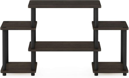 Furinno Turn-N-Tube No Tools Entertainment TV Stands, Dark Brown/Black