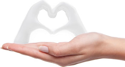 Small Heart Hands Sculpture Decor for Living Room Bedroom Bookshelf Coffe Table and Office Display, Love Finger Statue Modern Aesthetic Home Decor, Unique Gift for Wedding Christmas Birthday (White)