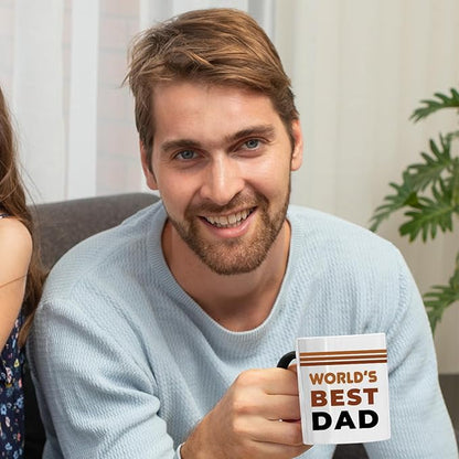 Veracco World's Best Dad Mug Gifts For Father Gift Funny Birthday Gifts for Men Birthday For Dad Men Husband Grandpa Friends Coworker Uncle (Black, 11oz)