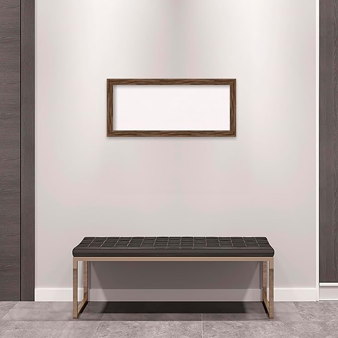 Amanti Art White Cork Board for Wall, 15x33 Vision Board with Brown Wood Frame, Medium Corkboard Office Decor for Home Organization, Rustic Farmhouse Corkboard Pinboard to display items for home