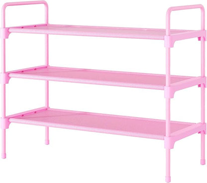 Kitsure Shoe Rack for Closet, Sturdy and Long-Lasting Shoe Shelf, Shoe Rack for Entryway, Personalized DIY Shoe Organizer, Shoe Rack Organizer for Space-Saving, 27.6" x 11.8" x 22.6", Pink