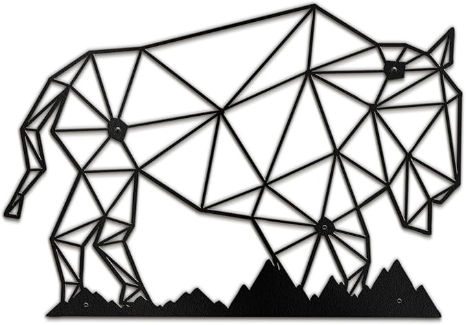 SIGNLEADER Metal Wall Art Decor Cow Wildlife Modern Abstract Wall Sculpture Hangings Home Decoration for Living Room, Bedroom, Bathroom, Kitchen, Outdoor - 36" Black