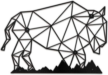 SIGNLEADER Metal Wall Art Decor Cow Wildlife Modern Abstract Wall Sculpture Hangings Home Decoration for Living Room, Bedroom, Bathroom, Kitchen, Outdoor - 36" Black