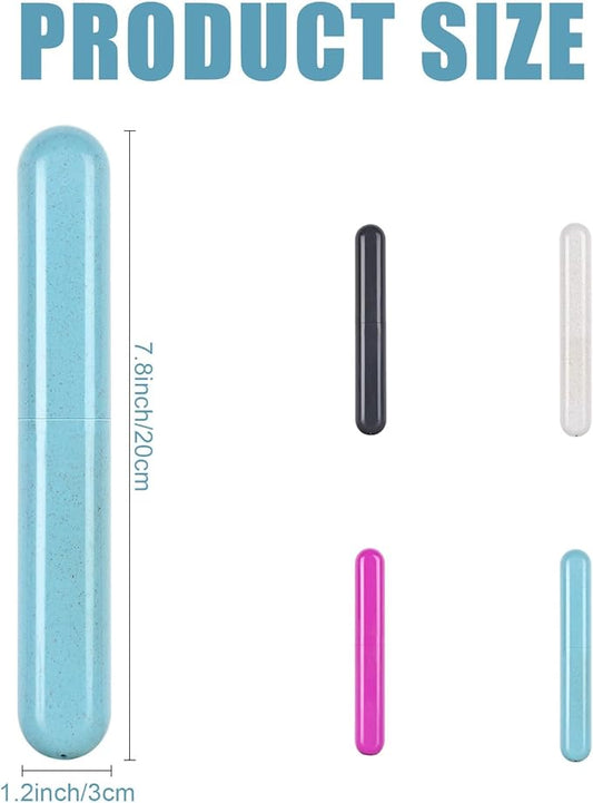 Hooqict 4 Pack Toothbrush Cases Travel Toothbrush Holder Portable Toothbrush Container Case Plastic Toothbrush Carrier Cover Case Toothbrush Protector for Traveling, Bathroom, School, Home, Camping