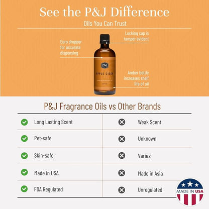 P&J Trading - Apple Cider Scented Oil 100ml - Fragrance Oil for Candle Making, Soap Making, Diffuser Oil