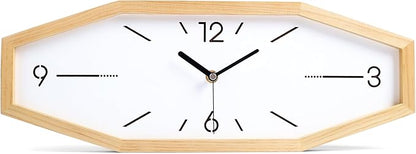Wooden Retro Wall Clocks, 18 Inches Square Clocks Rectangular Wall Clock Battery Operated Silent Non-Ticking, for Kitchen Living Room Office Home Desk Bedroom (Primary Color)