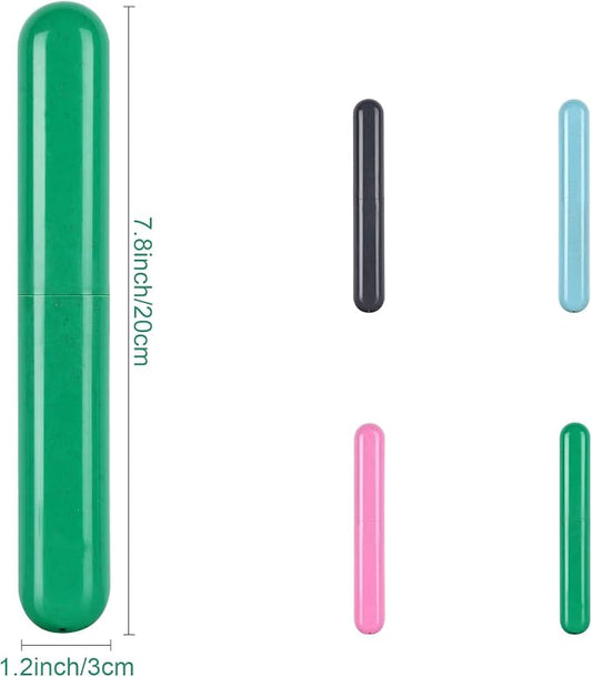 Hooqict 4 Pack Travel Toothbrush Case Portable Travel Toothbrush Holder Plastic Toothbrush Container Protector Cover for Traveling, Camping, Home, School, Business