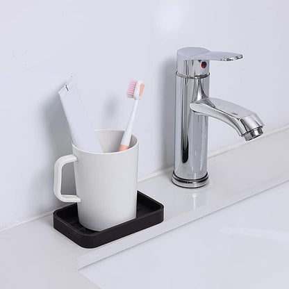 MicoYang Silicone Kitchen Sink Organizer Tray for Multiple Usage,Easy Clean Sponges Holder for Kitchen Bathroom Counter or Sink,Dish Soap Dispenser,Scrubber,Bottle,Cup Coffee 4.9”x 3.2”