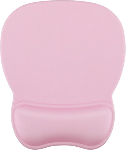 MROCO Ergonomic Mouse Pad with Gel Wrist Rest, 9.4 x 8.1 in, Pale Pink | Ergonomic Shape Design, Multiple Pattern Options, Gel Wrist Comfort, Smooth Lycra Surface, Non-Slip PU Base