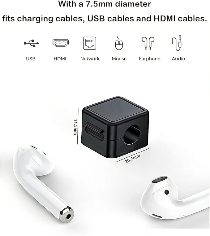 2026 Upgraded Cord Organizer, 10 Pack Magnetic Cable Management, Cord Holder for Desk, Adhesive Cable Clips Wire Keeper for Nightstand, Home, Office, Desktop, Car, Wall (Black)