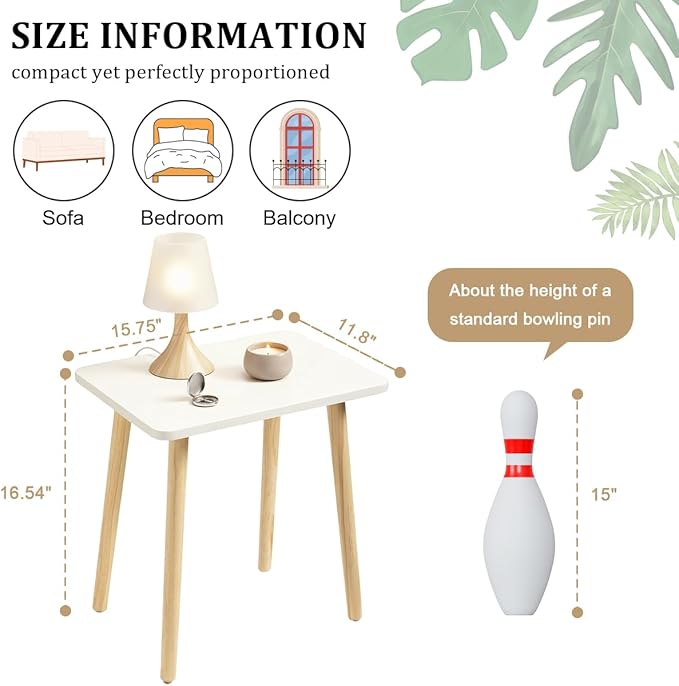 FORAOFUR Small Side Table, Modern Wood Mini Coffee Table, Easy Assembly Compact End Table for Living Room Bedroom Sofa, Minimalist White Accent Furniture for Small Spaces