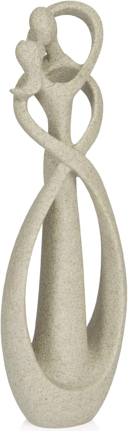 Trycooling Kissing Lovers Statue Abstract Sculpture Resin Statues for Home Decor Modern Home Office Desktop Shelf Bookshelf Decor (Sandstone, Large)