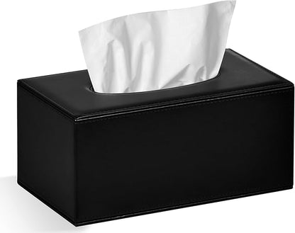 Colylan Tissue Box Cover Rectangular Tissue Box Holder for Bathroom (Black)