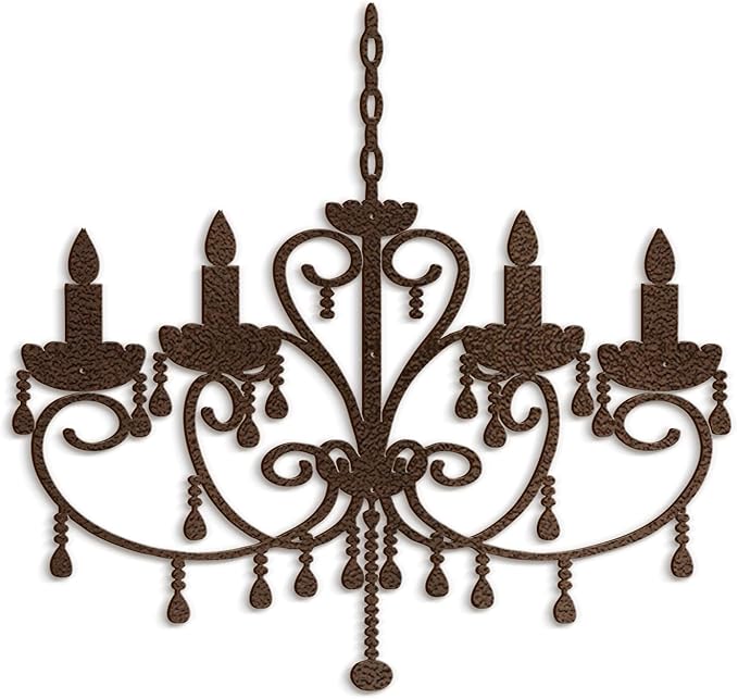 SIGNLEADER Metal Wall Decor Floral Chandelier Candle Minimalist Modern Abstract Wall Sculpture Hangings Home Decoration for Living Room, Bedroom, Bathroom, Kitchen, Outdoor - 30" Bronze